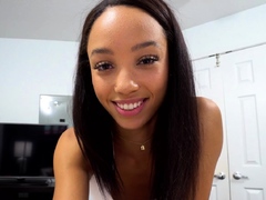 Petite ebony stepsis sucking hard cock