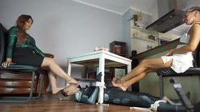 Weronika And Ruslana Have Fun With Bondaged Black Noir - Day 3 - Part 2