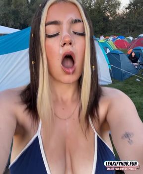 Teen takes a homemade facial cumshot after a big dick blowjob