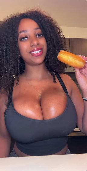 Big black natural tit beauty