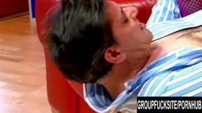 Group Fuck Site A Royal Reverse Gangbang with Five Busty Blondes