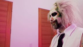 rachel cavalli fucks beetlejuice until he cums on her ass - beetlejuice porn cosplay parody