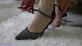 Slow Teasing & Denial - Sheer Nylons, Soles Close-up and Controlled Footplay
