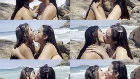 DEEP KISS ON THE BEACH - TOP LONGUE TONGUE KYARA AND HER FRIEND - NEW MR OCT 2025 - FULL VERSION