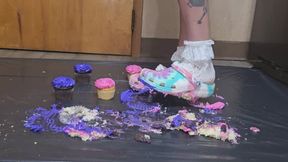 Cupcake crush in crocs and frilly socks