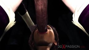 Dark Futa Princess Ass Crushes Slave Gushing Big Dick Creampie Destroy
