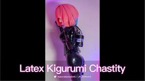KMM-mini-09 - Latex Kigurumi Chastity Cum