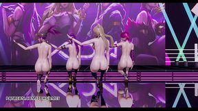 [MMD] GirlsDay - Something Kpop Striptease Ahri Akali Kaisa Evelynn League of Legends KDA Cosplay Uncensored Hentai Cartoon 4K 60FPS