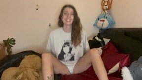 Cute girlfriend sneezes in your baggy shirt