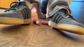 Cruel trampling and soles licking with My new adidas sneakers