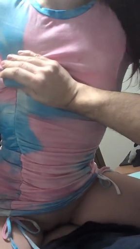 Tall White Girl  in Sexy Dress Lap Dance POV   Clip 1