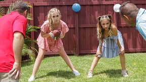 Swap - Adorable Girls Macy Meadows & Krissy Knight Swap Stepdads And Squirt On Their Cocks
