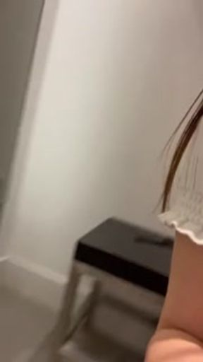 Asian Chinese big ass teen getting naughty in public fitting room - YimingCuriosity Amateur POV