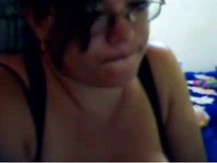 Curvy and busty Spanish teasing me while we chat on Skype