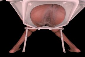 Ebony Pee on Toilet POV - Dirty Asshole Golden Shower