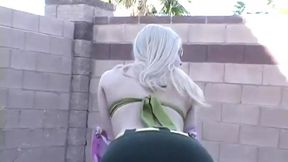 Blonde self-touches in intimate POV shot