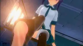 Sultry Anime Beauty Gets Hard Cock Cum & Squirt Orgasm