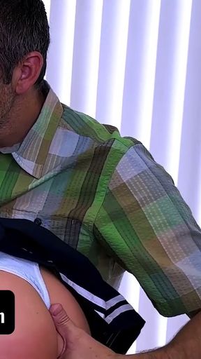 Lesson Turns Into Gangbang! Couple Shows Their Stepdaughter Who is the Boss by Spanking Her Big Ass   Clip 1