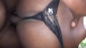 SHE JUST GETS HOME, ALREADY WET FROM THE JOBBING