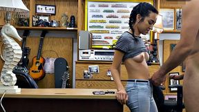 Real petite 21yo POV fucked in owners office