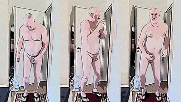 Horny hot naked dance with hard cock