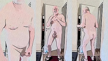 Horny hot naked dance with hard cock
