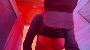 Skinny girl with big ass gets fucked hard in a beach tent