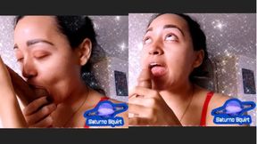 sexy latina does makeup tutorial where she does JOI to teach you how to suck balls and a delicious penis