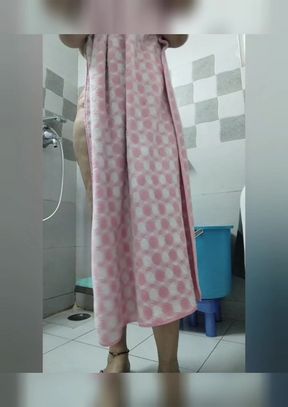 Indian Stepmom Shower Striptease