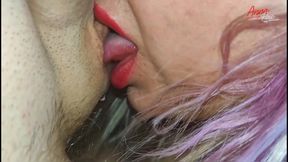 My stepmom perfectly licked my balls,for which I rewarded her with a cream pie
