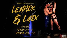 Leather & Latex: Muscle Stud Colby Jansen Dominates Donnie Argento