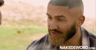 NAKEDSWORD Tattooed Francois Sagat Takes Sir Peter Hard Dick