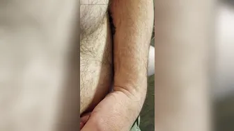 Solo Bear Strokes Big Cock and Plays with Nipples
