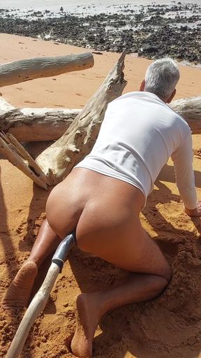 Ladysilva breaking into her hot ass with a big thick cock on the beach