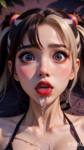 Horny AI slut masturbates on the floor until she cums   Clip 1