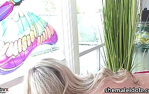Ts chanel santini let ashley fires throat her shecock