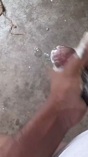 It was so much fun to massage my cock with my own sperm   Clip 1