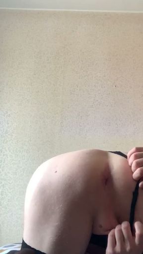 Crossdresser try on panties   Clip 1