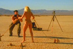 Piss Drenched Blonde Babe Kneeling for Desert Golden Shower