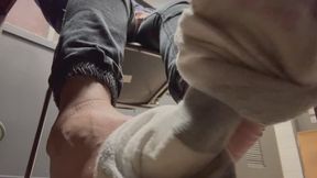 Under the desk sneaking you a peak