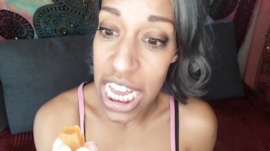 Gummy bears swallow hungry moms open mouth black kink