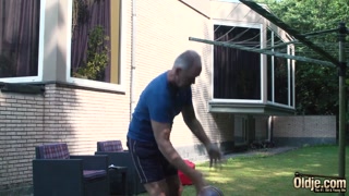 Teen nympho fucked hardcore in old and young video by grandpa