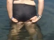 Swimming topless