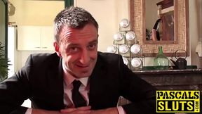 Babe with big boobs lets maledom treat her like slave