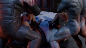 Jill Valentine and Sheva Alomar with Nemesis and Mr X