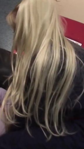 Blonde MILF ties up a guy at the car shop and uses his big   Clip 1