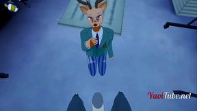 Beastars Furry Yaoi - Louis x Legosi jerk off and suck YIFF Legosi cums in his mouth - Yaoi Hentai 3D