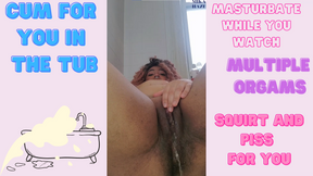 squirting and pee masturbate in tub