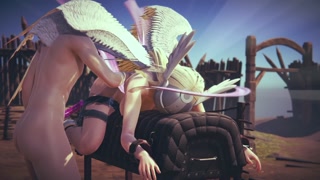 Angewomon BDSM Double Penetration : Digimon Hentai Parody