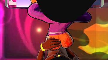 3d cartoon college big booty teen gets DJ to worship her ass